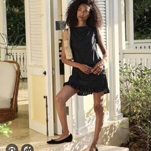 Doen Kara Dress Black Eyelet M NWOT